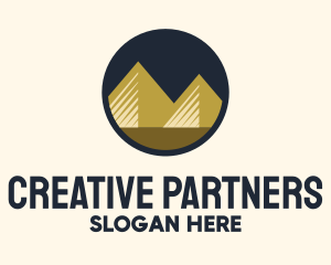 Gold Pyramid Mountain logo design