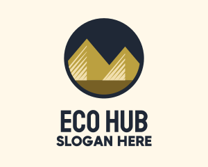 Gold Pyramid Mountain logo design