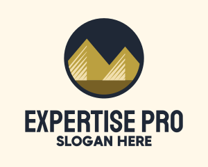 Gold Pyramid Mountain logo design