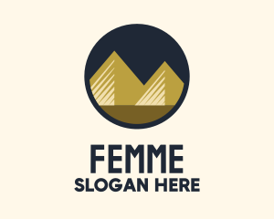 Gold Pyramid Mountain logo design