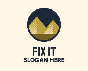 Gold Pyramid Mountain logo design