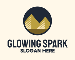 Gold Pyramid Mountain logo design