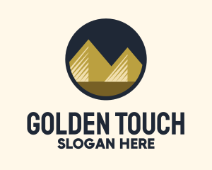 Gold Pyramid Mountain logo design