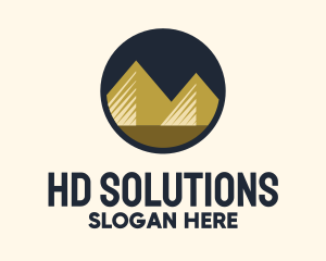 Gold Pyramid Mountain logo design