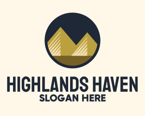 Highlands - Gold Pyramid Mountain logo design
