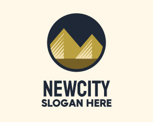 Gold Pyramid Mountain logo design