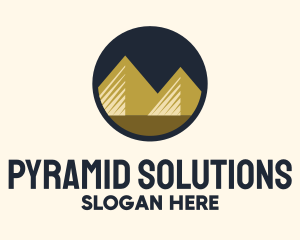 Pyramid - Gold Pyramid Mountain logo design