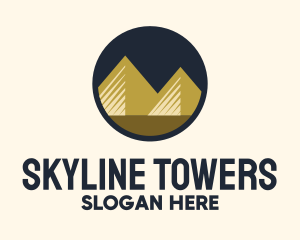 Gold Pyramid Mountain logo design