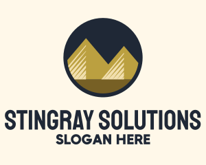 Gold Pyramid Mountain logo design