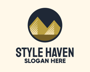 Gold Pyramid Mountain logo design