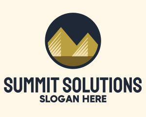 Gold Pyramid Mountain logo design