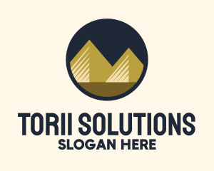 Gold Pyramid Mountain logo design