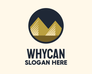 Egyptian - Gold Pyramid Mountain logo design