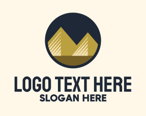 Egyptian - Gold Pyramid Mountain logo design