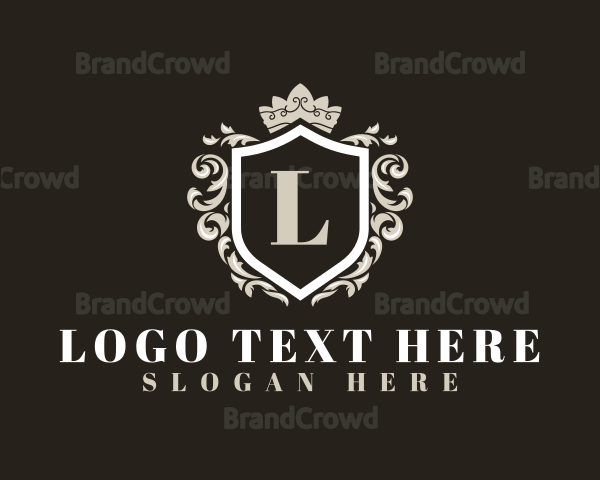 Fancy Shield Crown Logo