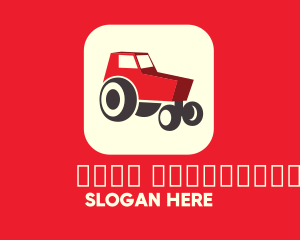 Plower - Red Farm Tractor App logo design
