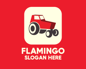 Agriculture - Red Farm Tractor App logo design