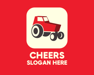 Farmer - Red Farm Tractor App logo design