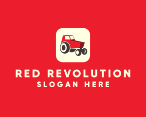 Red Farm Tractor App logo design