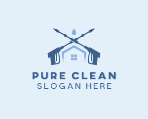 Pressure Washing Home Cleaning logo design