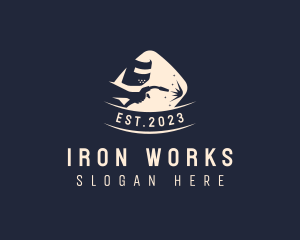 Hipster Welding Metalwork logo design