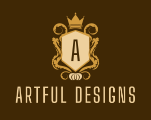 Elegant Crown Crest Lettermark logo design