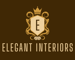 Elegant Crown Crest Lettermark logo design