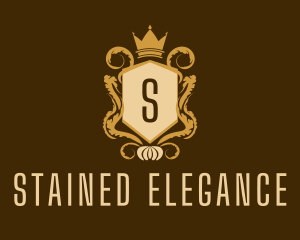 Elegant Crown Crest Lettermark logo design