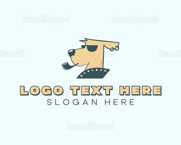 Pet Dog Smoking Logo