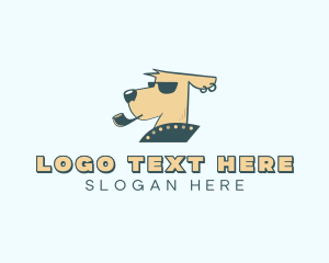 Doodle - Pet Dog Smoking logo design