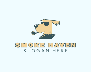 Pet Dog Smoking logo design