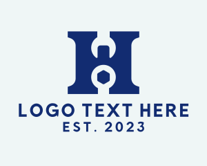 Negative Space - Handyman Tools Letter H logo design