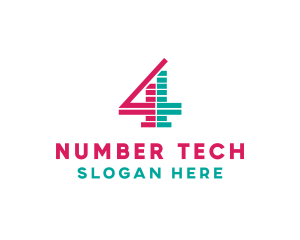 Number - Equalizer Number 4 logo design