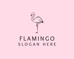 Flamingo Bird Drawing Logo