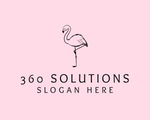 Flamingo Bird Drawing logo design