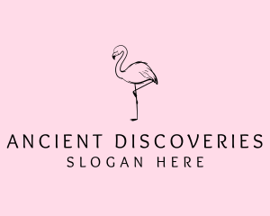 Flamingo Bird Drawing logo design