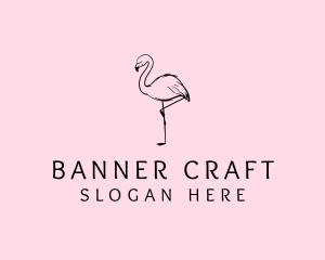 Flamingo Bird Drawing logo design