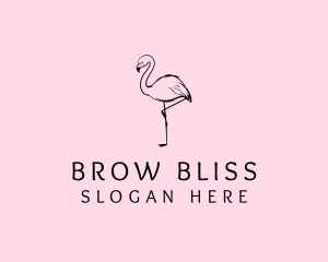 Flamingo Bird Drawing logo design