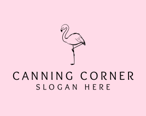 Flamingo Bird Drawing logo design