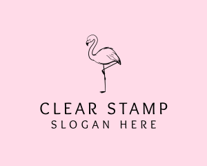 Flamingo Bird Drawing logo design