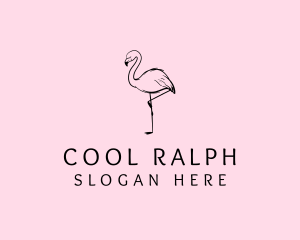 Flamingo Bird Drawing logo design