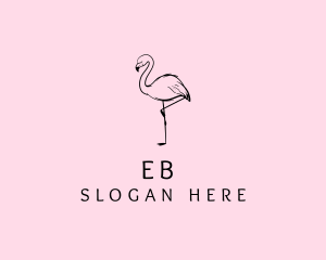 Zoo - Flamingo Bird Drawing logo design
