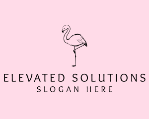 Flamingo Bird Drawing logo design