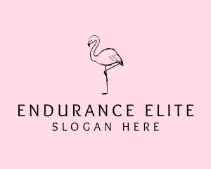 Flamingo Bird Drawing logo design