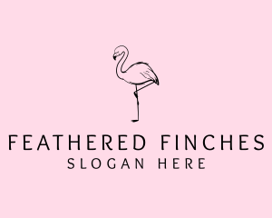 Flamingo Bird Drawing logo design