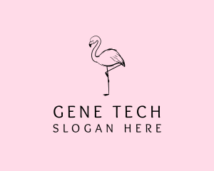 Flamingo Bird Drawing logo design