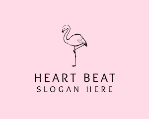 Flamingo Bird Drawing logo design