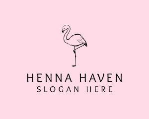 Flamingo Bird Drawing logo design