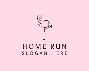 Flamingo Bird Drawing logo design