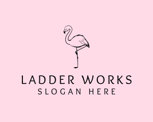 Flamingo Bird Drawing logo design